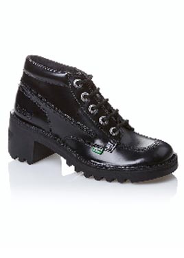 LADIES LEATHER HIGH LACE SCHOOL SHOES