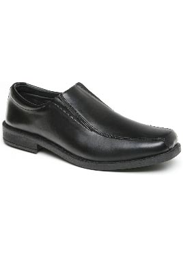 TOUGHEES BOYS LEATHER UPPER PULL ON SCHOOL SHOES