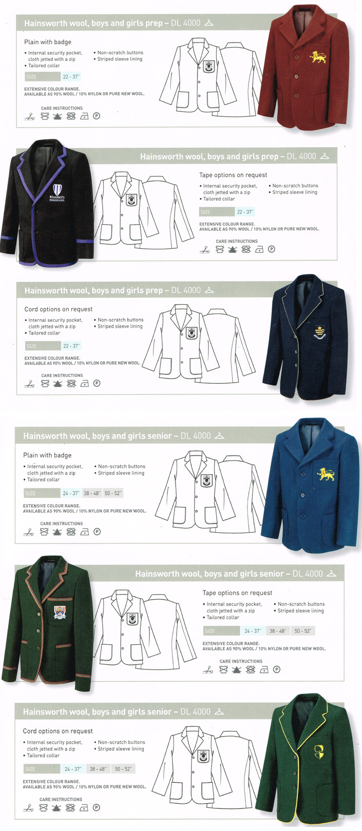 David Luke Hainsworth Wool Boys & Girls Prep & Senior Blazer