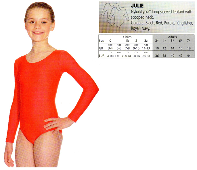 Scoop Neck Long Sleeve Lycra Leotard